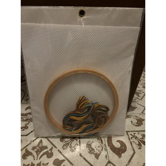 NIP Rick The Raccoon Counted Crossstich With Embroidery Hoop 6” Round - Picture 3 of 3